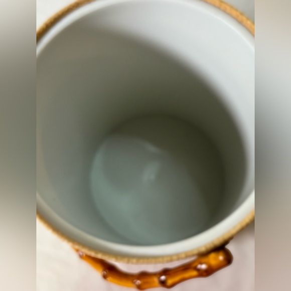 VINTAGE MCM 60s Collectible Americana Faux Bamboo Handles Cane Woven Ice Bucket - Picture 5 of 11